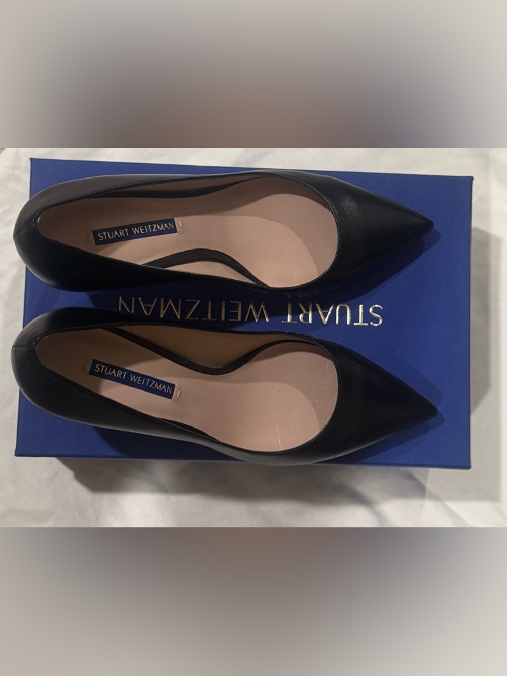 Stuart Weitzman Leigh 70 Pumps, Black leather, Size 8.5